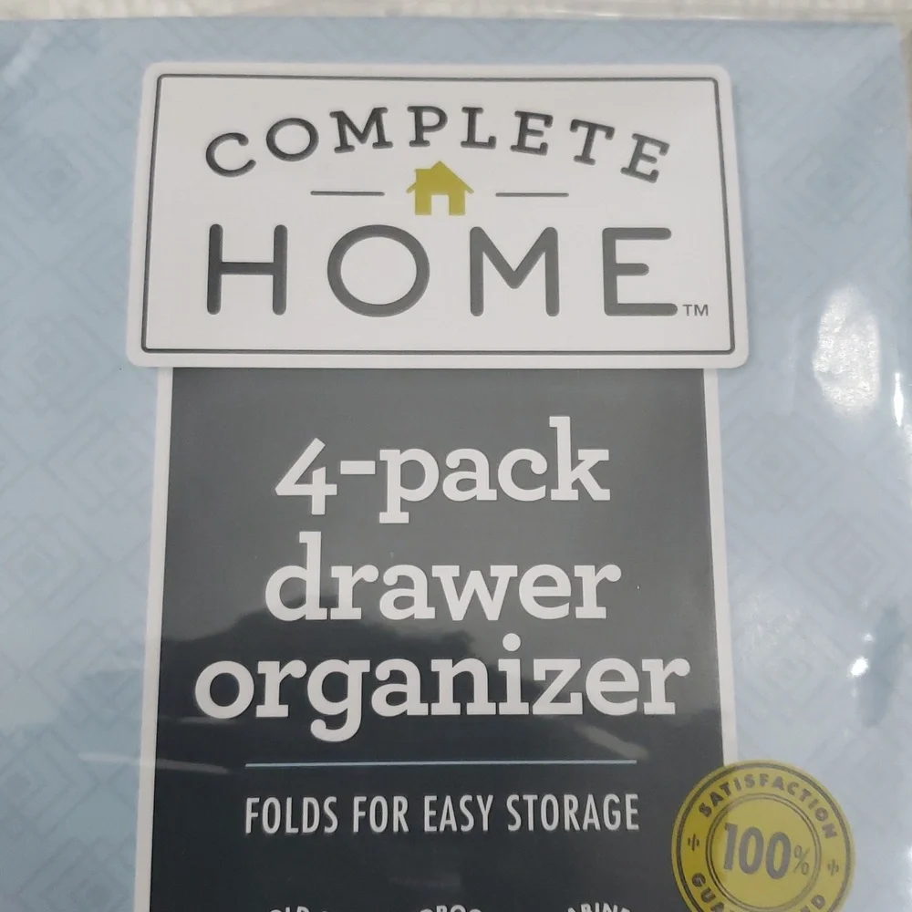 COMPLETE HOME 4-Pack Drawer Organizer Set of 2 Gray